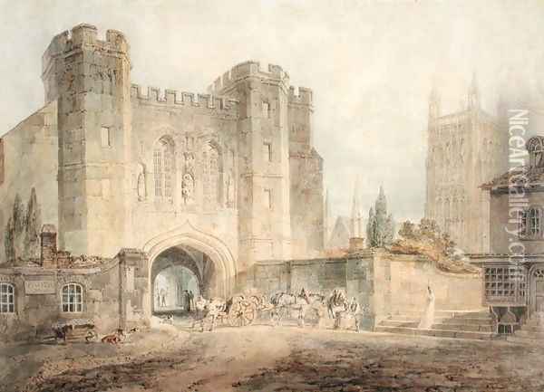 King Edgars Gate, Worcester, c.1794 Oil Painting - Joseph Mallord William Turner