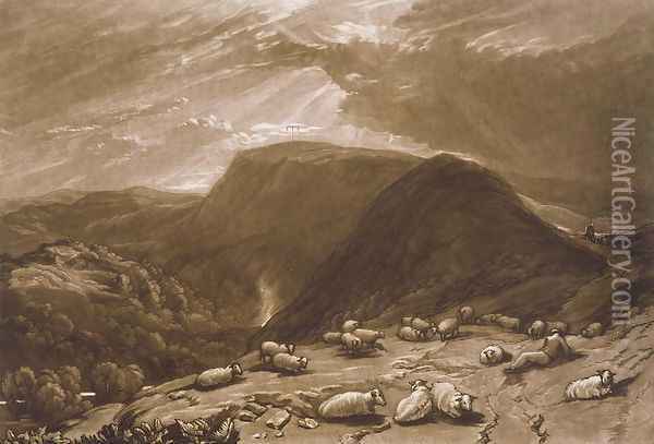 Hind Head Hill, from the Liber Studiorum, engraved by Robert Dunkarton, 1811 Oil Painting - Joseph Mallord William Turner