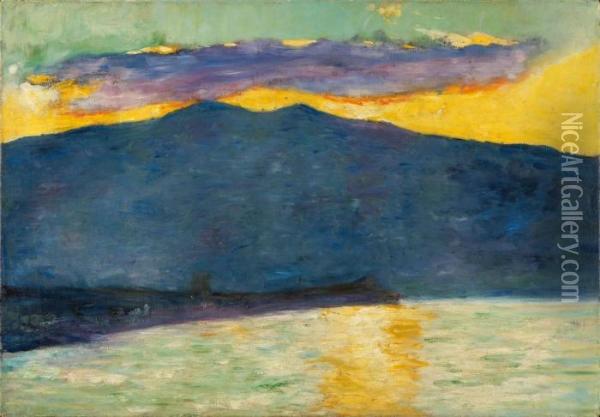 Sonnenuntergang Am Italienischen See Oil Painting - Lesser Ury