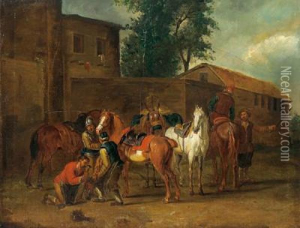 Cavalli Dal Maniscalco Oil Painting - Pieter van Bloemen