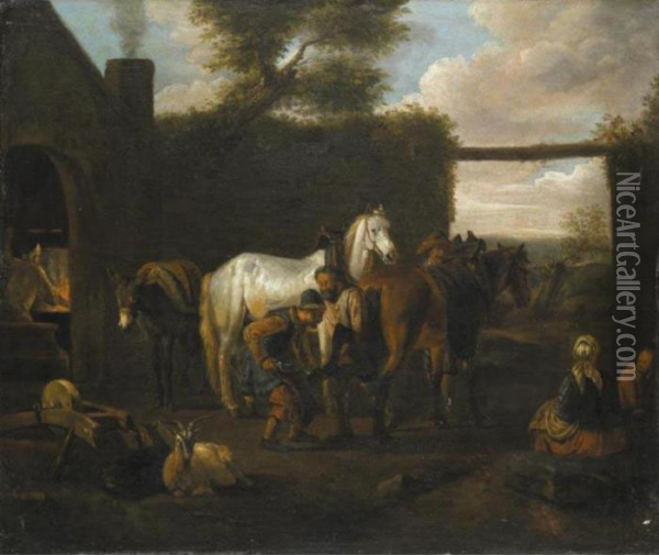 Mascalcia All'aperto Oil Painting - Pieter van Bloemen