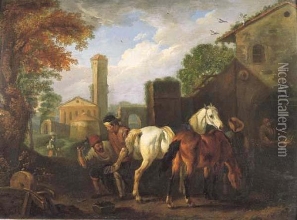 Il Maniscalco Oil Painting - Pieter van Bloemen