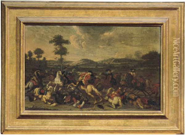 Battaglia Di Cavalleria Oil Painting - Adam Frans van der Meulen