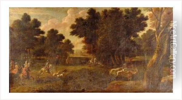 Ecole Francaise Vers 1700 Oil Painting - Adam Frans van der Meulen