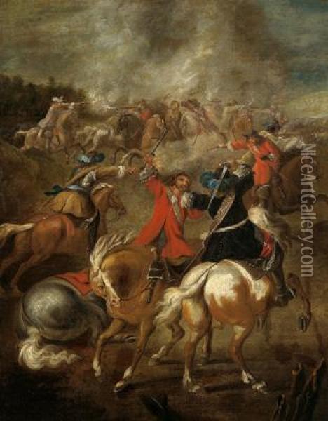 Combattimento Di Cavalleria Oil Painting - Adam Frans van der Meulen