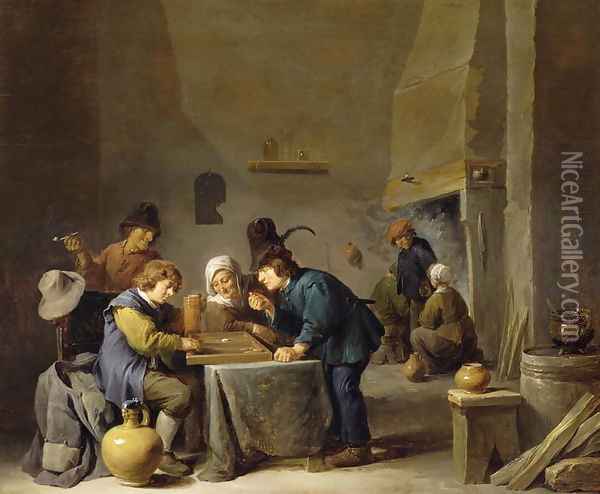 The Trick Track Players Oil Painting - David The Younger Teniers