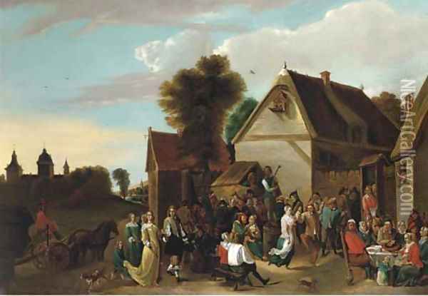 A village kermesse Oil Painting - David The Younger Teniers