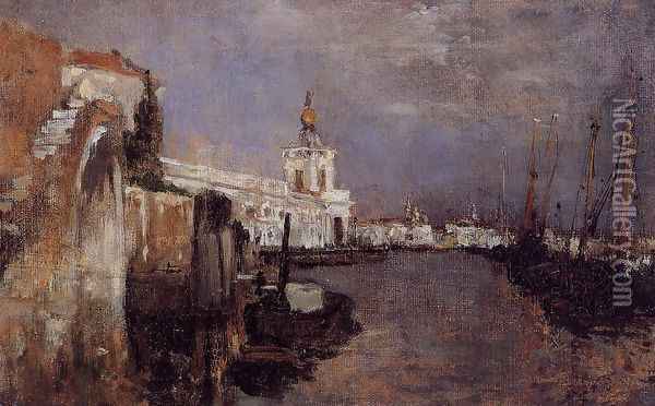 Canal Venice Oil Painting - John Henry Twachtman