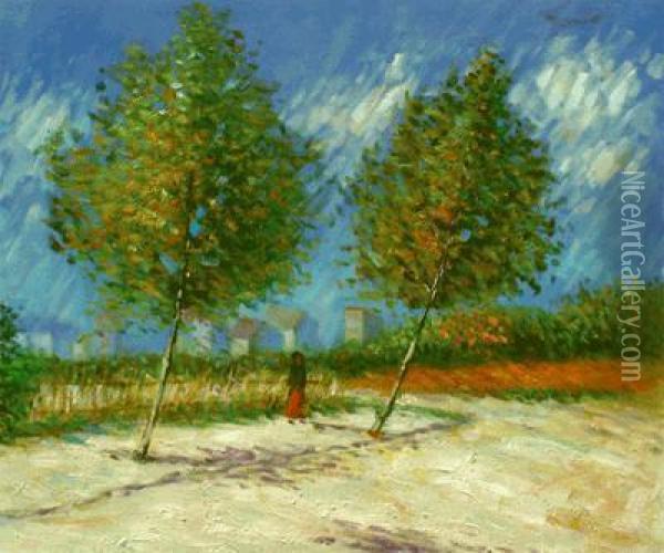 On The Outskirts Of Paris Oil Painting - Vincent Van Gogh