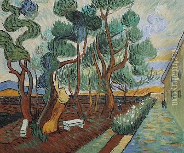 The Garden At Saint-paul Hospital Oil Painting - Vincent Van Gogh