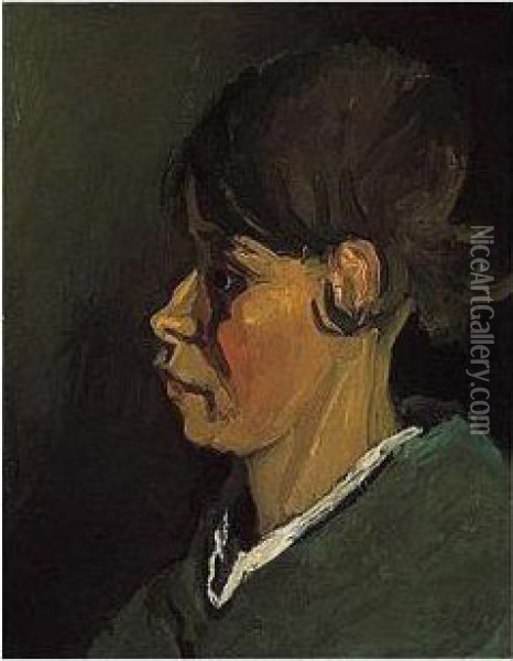 Tete De Paysanne: Profil Gauche Oil Painting - Vincent Van Gogh