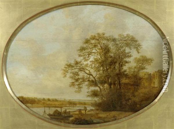 A River Landscape With Trees Oil Painting - Jan van Goyen