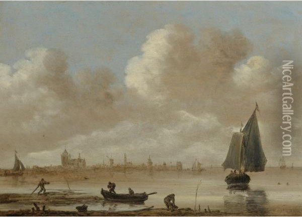 View Of The City Of Veere Oil Painting - Jan van Goyen