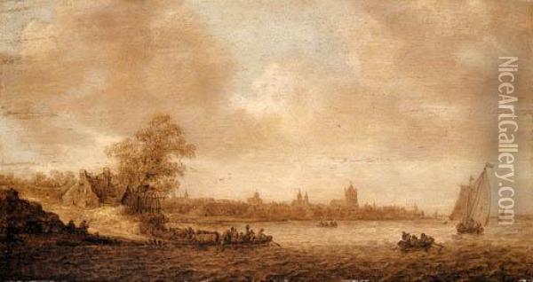 Goyen, J. Oil Painting - Jan van Goyen