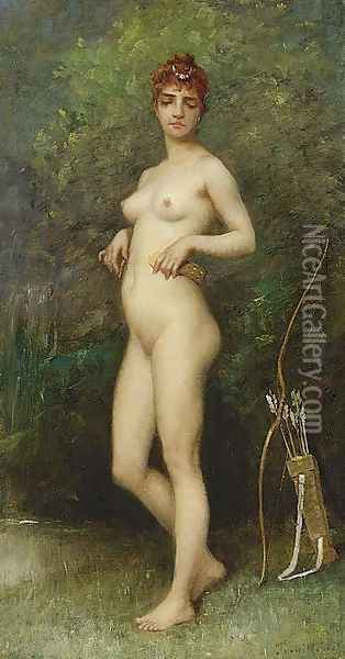 Diana Chasseresse (Diana the Huntress) Oil Painting - Paul Trouillebert