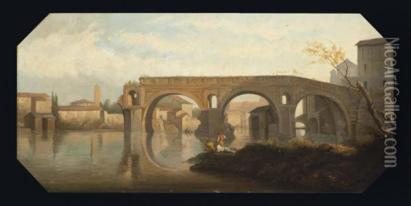 The Ponte Rotto, Rome Oil Painting - Claude-joseph Vernet