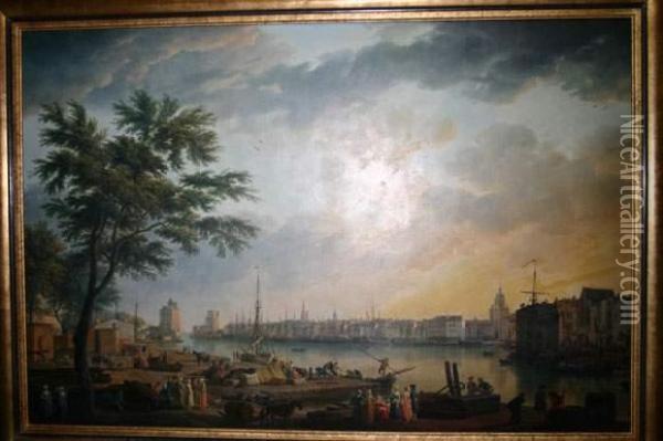 D'apres. Le Port De La Rochelle Oil Painting - Claude-joseph Vernet