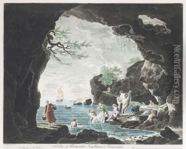 Baigneuses Dans Une Grotte Oil Painting - Claude-joseph Vernet