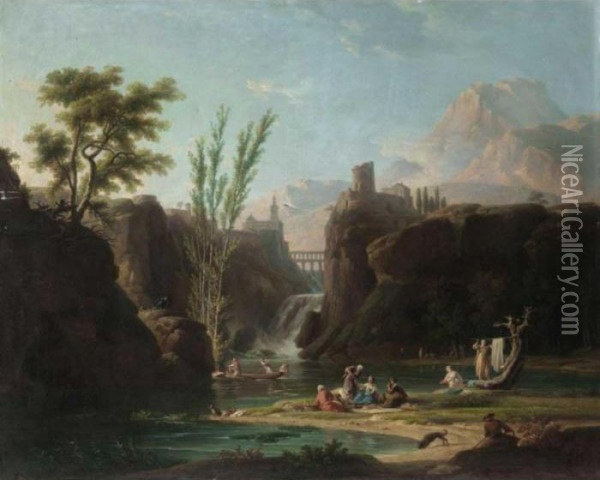 Morning, The Bathers Oil Painting - Claude-joseph Vernet