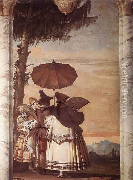 Summer Stroll 1757 Oil Painting - Giovanni Domenico Tiepolo