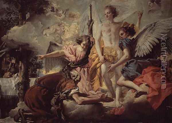 Abraham and the Three Angels Oil Painting - Giovanni Domenico Tiepolo