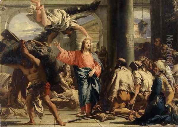 Christ at the Pool of Bethesda, 1780 Oil Painting - Giovanni Domenico Tiepolo