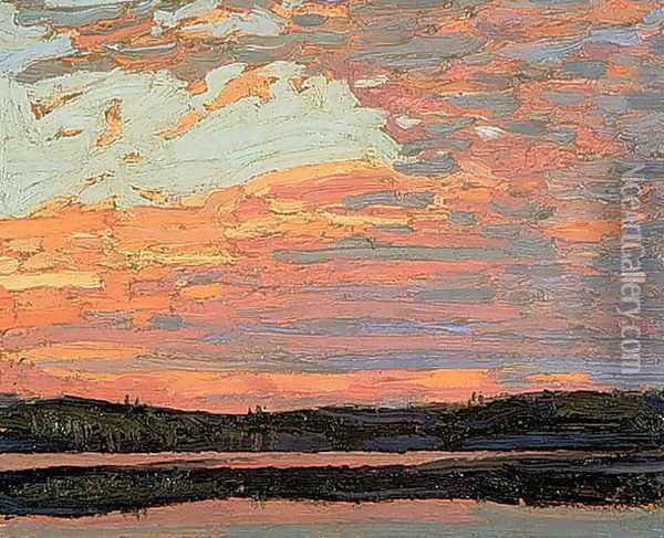 Sunset Sky Oil Painting - Tom Thomson