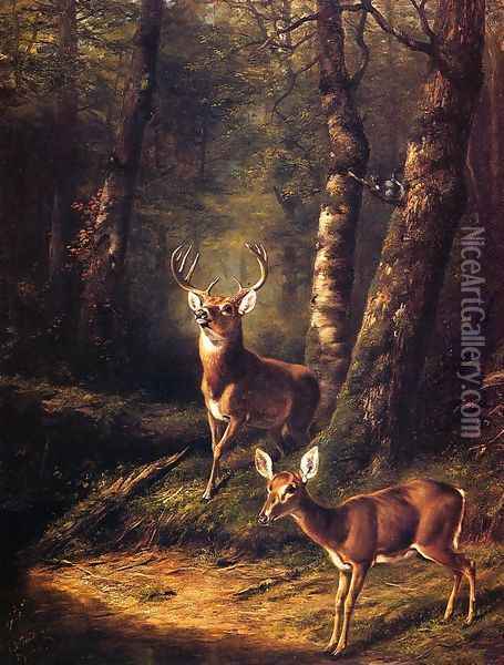 The Forest: Adirondacks Oil Painting - Arthur Fitzwilliam Tait