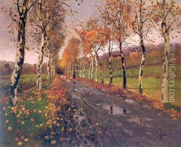 The road Oil Painting - Fritz Thaulow
