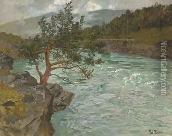 The River Otta, Norway Oil Painting - Fritz Thaulow