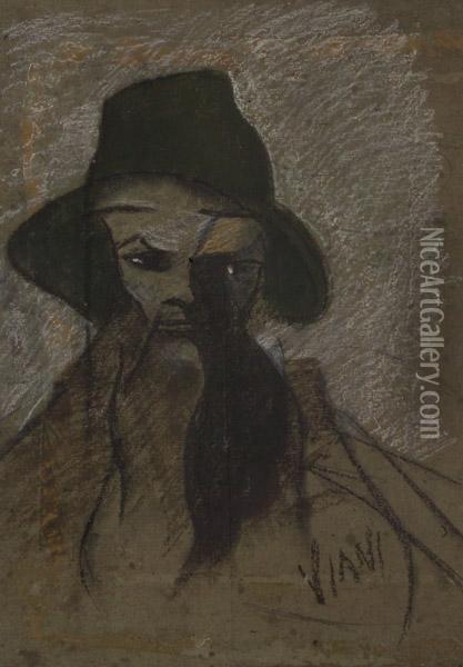 Ritratto Di Uomo Con Cappello Oil Painting - Lorenzo Viani