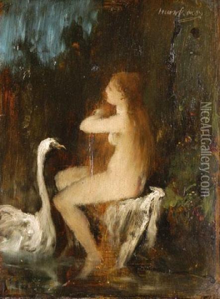 Leda A Hattyuval, 1880 -as Evek Vege Oil Painting - Mihaly Munkacsy
