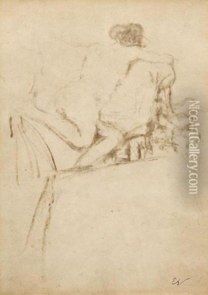 Nu De Dos Au Fauteuil Oil Painting - Jean-Edouard Vuillard