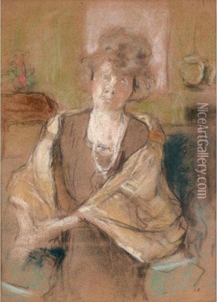 Jeune Femme Au Chale Oil Painting - Jean-Edouard Vuillard