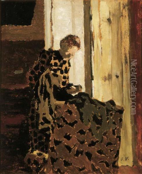 Femme Brossant Un Vetement (femme A La Fenetre) Oil Painting - Jean-Edouard Vuillard
