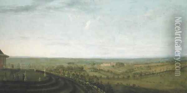 View of Knowsley from Riding Hill Oil Painting - Peter Tillemans