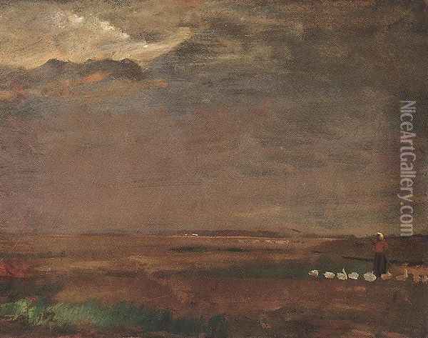 Morning at Autumn 1907 Oil Painting - Janos Tornyai