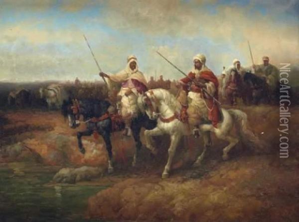 Cavaliers Arabes Oil Painting - Georges Washington