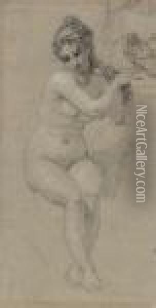 Seated Nude Oil Painting - Benjamin West
