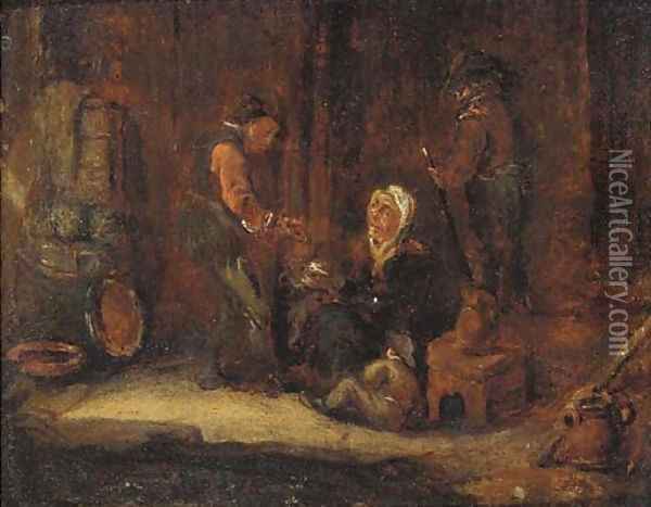 A minor dispute Oil Painting - David The Younger Teniers