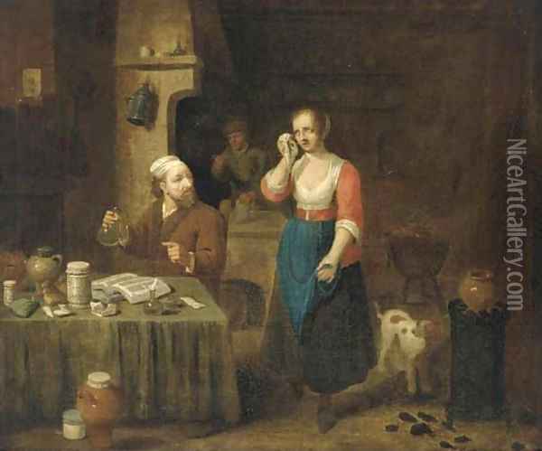 An apothecary's surgery Oil Painting - David The Younger Teniers