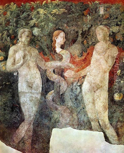 Creation Of Eve And Original Sin (detail) Oil Painting - Paolo Uccello