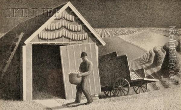 Seed Time And Harvest Oil Painting - Grant Wood