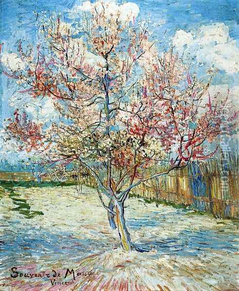 Peach Trees in Blossom Oil Painting - Vincent Van Gogh