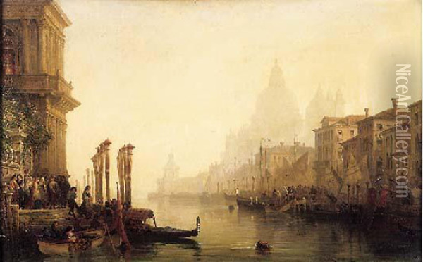 Vue De Venise, Circa 1850 Oil Painting - William Wyld