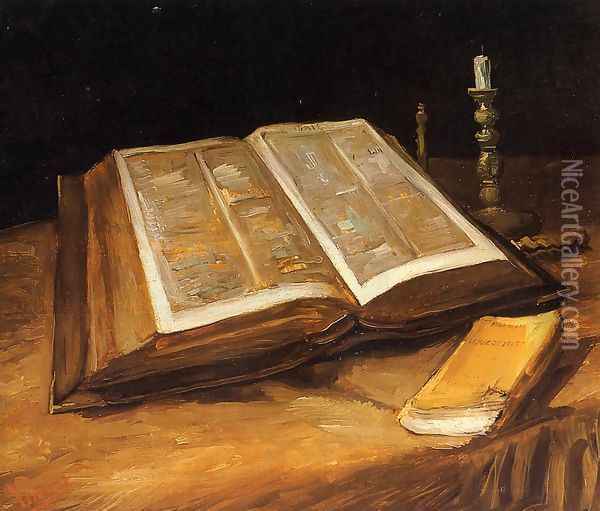 Still Life With Bible Oil Painting - Vincent Van Gogh
