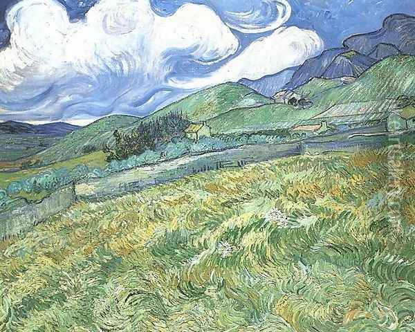 Mountainous Landscape Behind Saint Paul Hospital Oil Painting - Vincent Van Gogh
