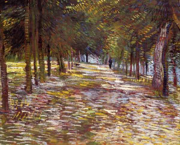 Avenue in the Voyer-d'Argenson Park at Asnieres Oil Painting - Vincent Van Gogh