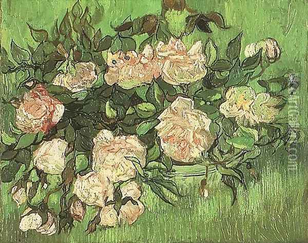 Pink Roses Oil Painting - Vincent Van Gogh
