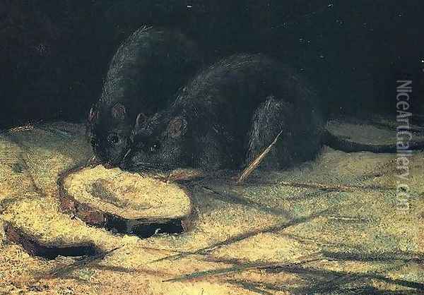 Two Rats Oil Painting - Vincent Van Gogh